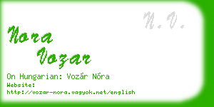 nora vozar business card